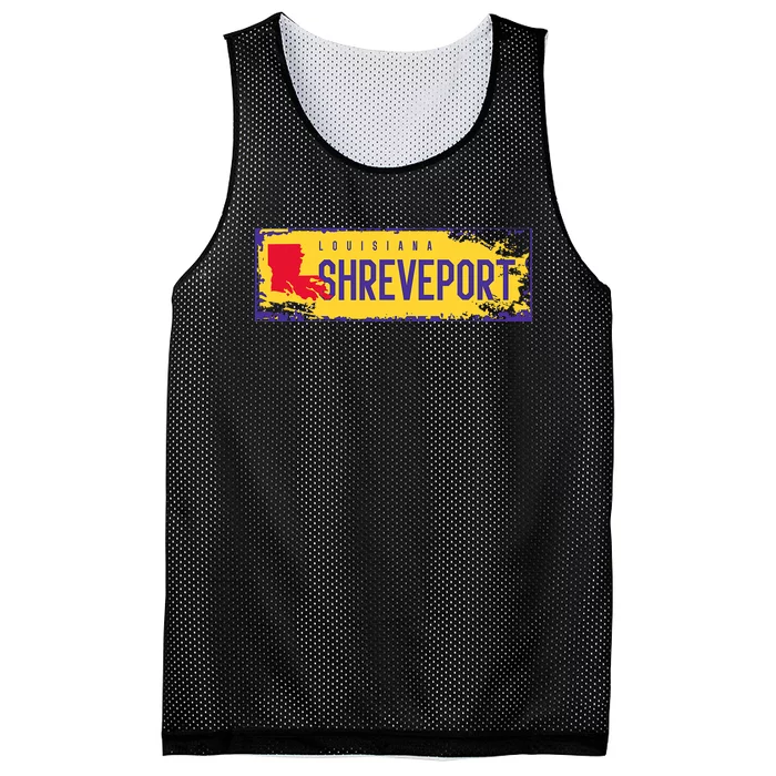 Vintage Sign Louisiana Map Shreveport Hometown Pride Mesh Reversible Basketball Jersey Tank