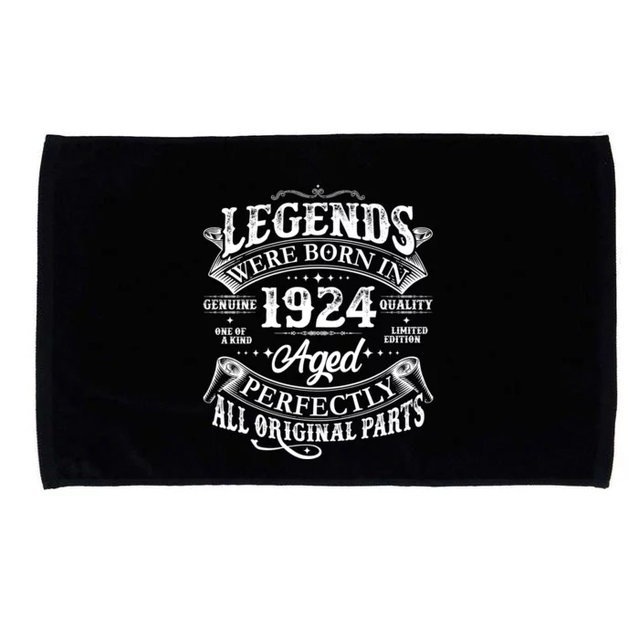 Vintage Scroll Legends Were Born In 1924 Aged Perfectly 100th Birthday Microfiber Hand Towel