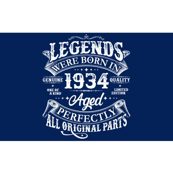 Vintage Scroll Legends Were Born In 1934 Aged Perfectly 90th Birthday Bumper Sticker