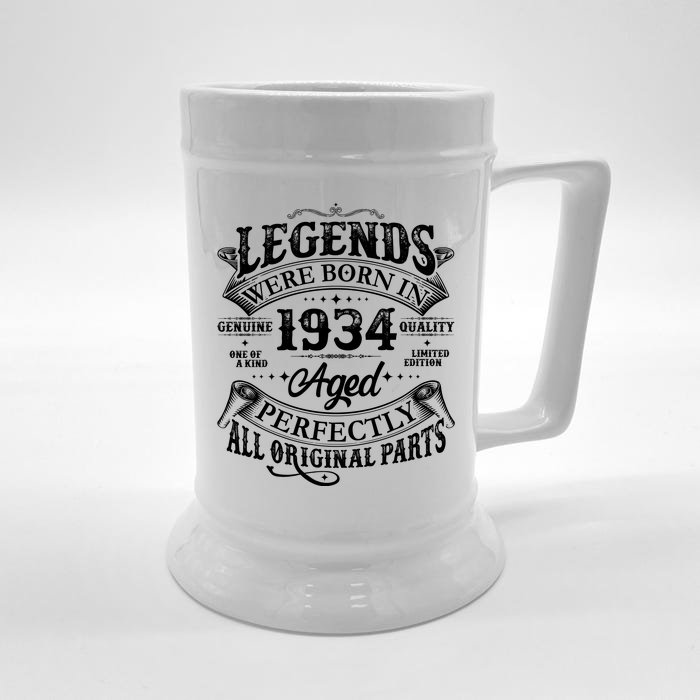 Vintage Scroll Legends Were Born In 1934 Aged Perfectly 90th Birthday Front & Back Beer Stein