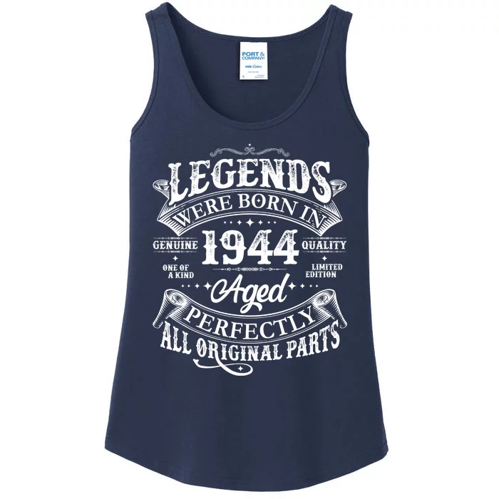 Vintage Scroll Legends Were Born In 1944 Aged Perfectly 80th Birthday Ladies Essential Tank