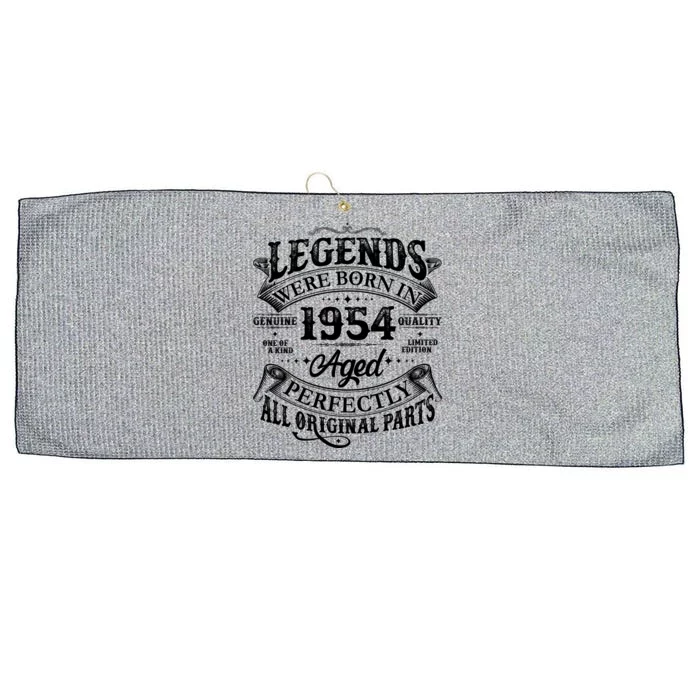 Vintage Scroll Legends Were Born In 1954 Aged Perfectly 70th Birthday Large Microfiber Waffle Golf Towel