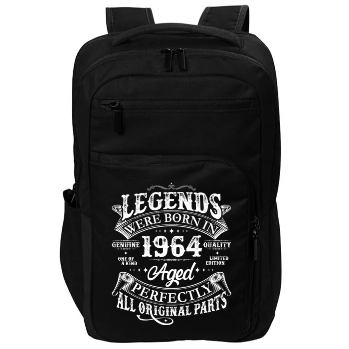 Vintage Scroll Legends Were Born In 1964 Aged Perfectly 60th Birthday Impact Tech Backpack