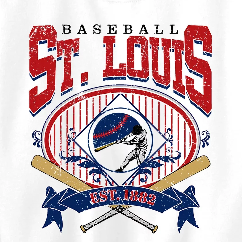 Vintage St Louis Baseball  Baseball Love Kids Sweatshirt