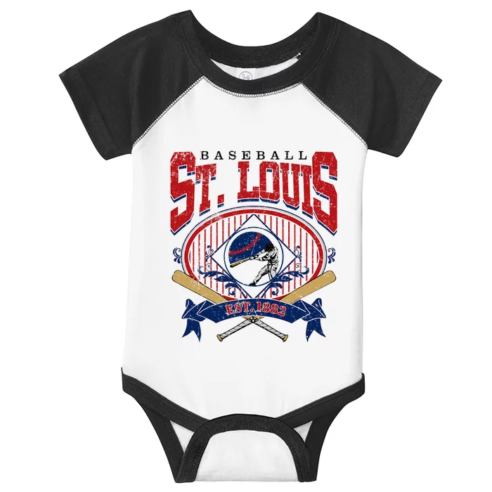 Vintage St Louis Baseball  Baseball Love Infant Baby Jersey Bodysuit