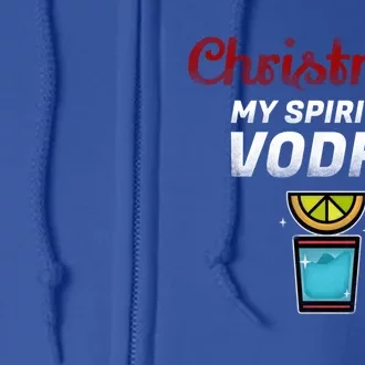 Vodka Spirit Lemon Graphic My Christmas Spirit Gift Full Zip Hoodie