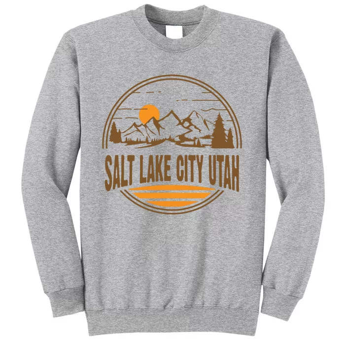 Vintage Salt Lake City Utah Mountain Hiking Souvenir Print Tall Sweatshirt