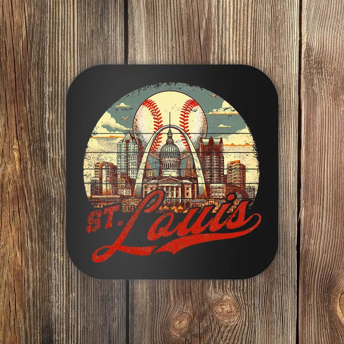 Vintage St. Louis Skyline Baseball Coaster