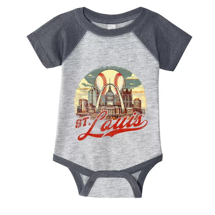 Vintage St. Louis Skyline Baseball Infant Baby Jersey Bodysuit