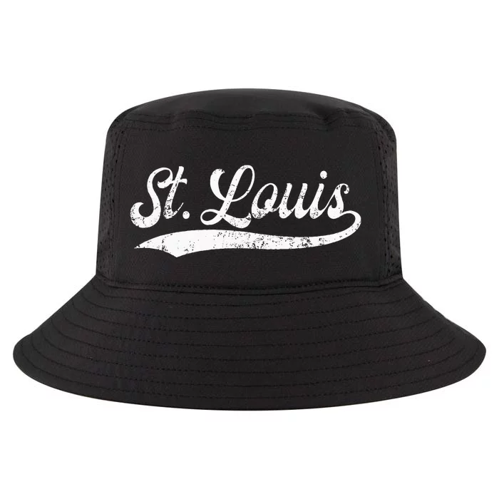 Vintage St Louis Missouri Distressed MO Apparel Cool Comfort Performance Bucket Hat