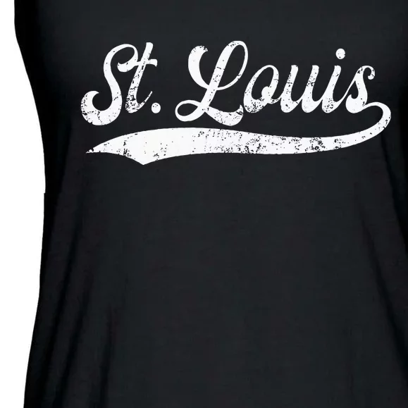 Vintage St Louis Missouri Distressed MO Apparel Ladies Essential Flowy Tank