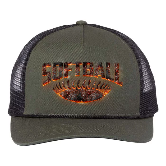 Vintage Softball Logo Retro Rope Trucker Hat Cap