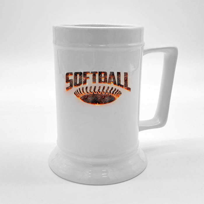 Vintage Softball Logo Front & Back Beer Stein