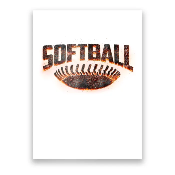 Vintage Softball Logo Poster