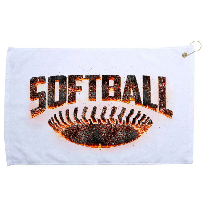 Vintage Softball Logo Grommeted Golf Towel