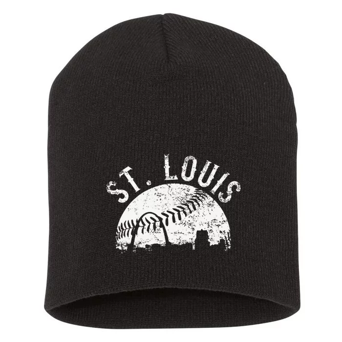 Vintage St Louis Missouri Skyline Apparel baseball Short Acrylic Beanie