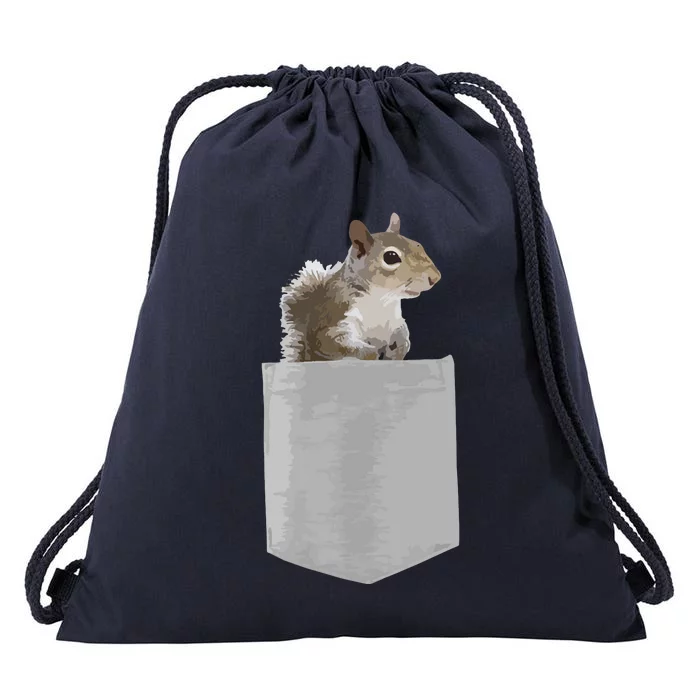 Vintage Squirrel Lover Squirrel Whisperer Drawstring Bag