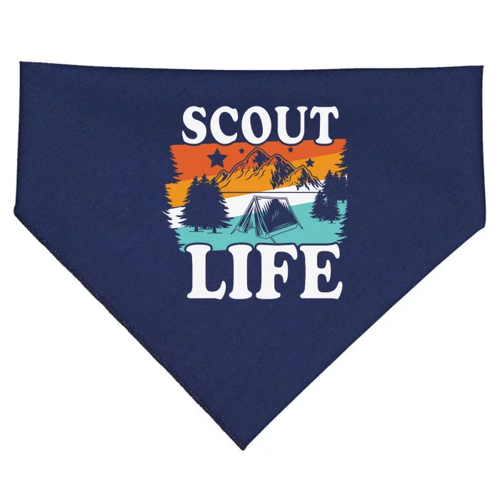 Vintage Scout Life Camping Firewood Campfire Gift USA-Made Doggie Bandana