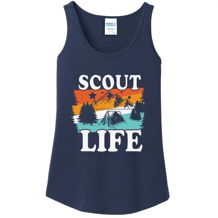 Vintage Scout Life Camping Firewood Campfire Gift Ladies Essential Tank