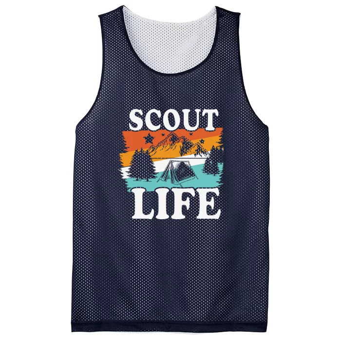 Vintage Scout Life Camping Firewood Campfire Gift Mesh Reversible Basketball Jersey Tank