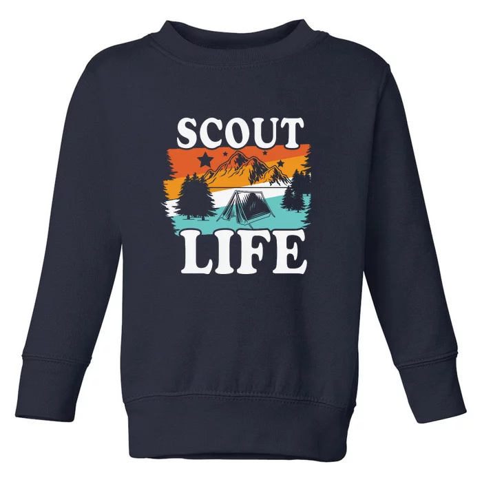 Vintage Scout Life Camping Firewood Campfire Gift Toddler Sweatshirt