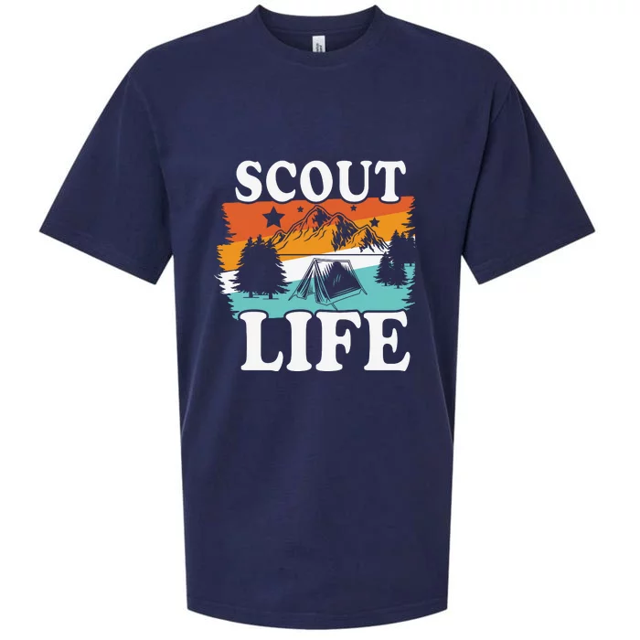 Vintage Scout Life Camping Firewood Campfire Gift Sueded Cloud Jersey T-Shirt