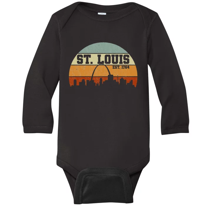 Vintage St. Louis Est. 1764 Retro Souvenir Gift Baby Long Sleeve Bodysuit