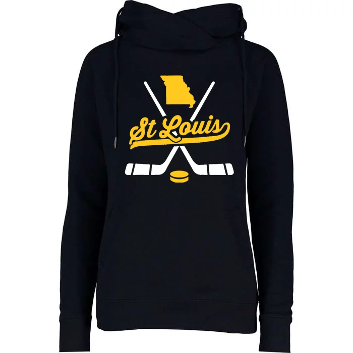 Vintage St. Louis Ice Hockey Sticks Sports Team Fan Gift Womens Funnel Neck Pullover Hood