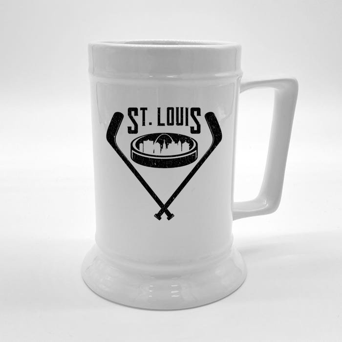 Vintage St Louis Missouri Skyline Style Hockey Retro Gift Front & Back Beer Stein