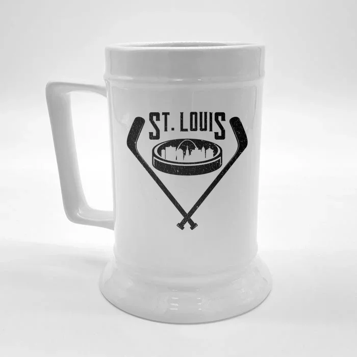 Vintage St Louis Missouri Skyline Style Hockey Retro Gift Front & Back Beer Stein