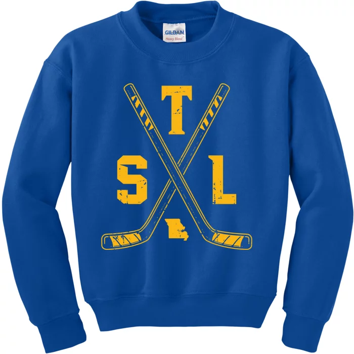 Vintage St Louis Ice Hockey Sticks Retro Gift Kids Sweatshirt