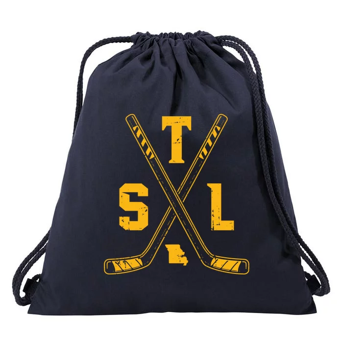 Vintage St Louis Ice Hockey Sticks Retro Gift Drawstring Bag