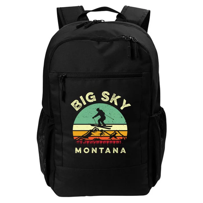 Vintage Skiing Lover Big Sky Montana Gift For Skier Daily Commute Backpack