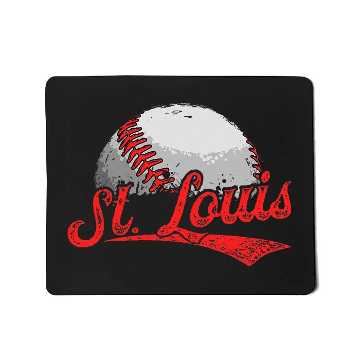 Vintage St Louis Cityscape Baseball Lover For Men Women Kids Mousepad