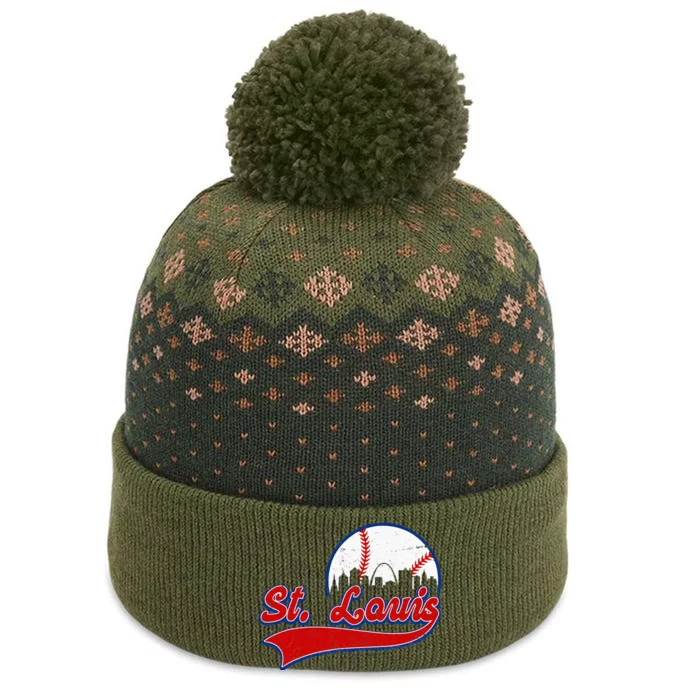 Vintage St. Louis City Downtown Skylines Baseball Fans Lover The Baniff Cuffed Pom Beanie