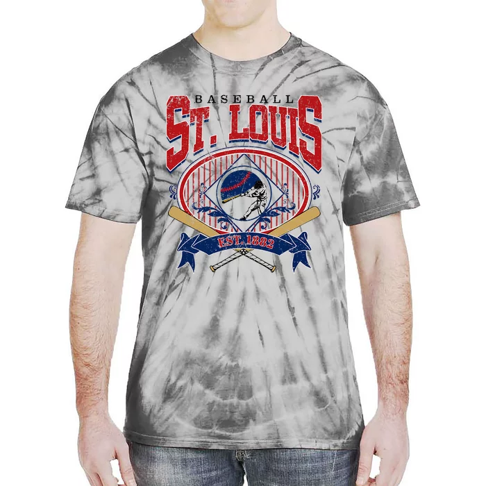 Vintage St Louis Baseball  Baseball Love Tie-Dye T-Shirt