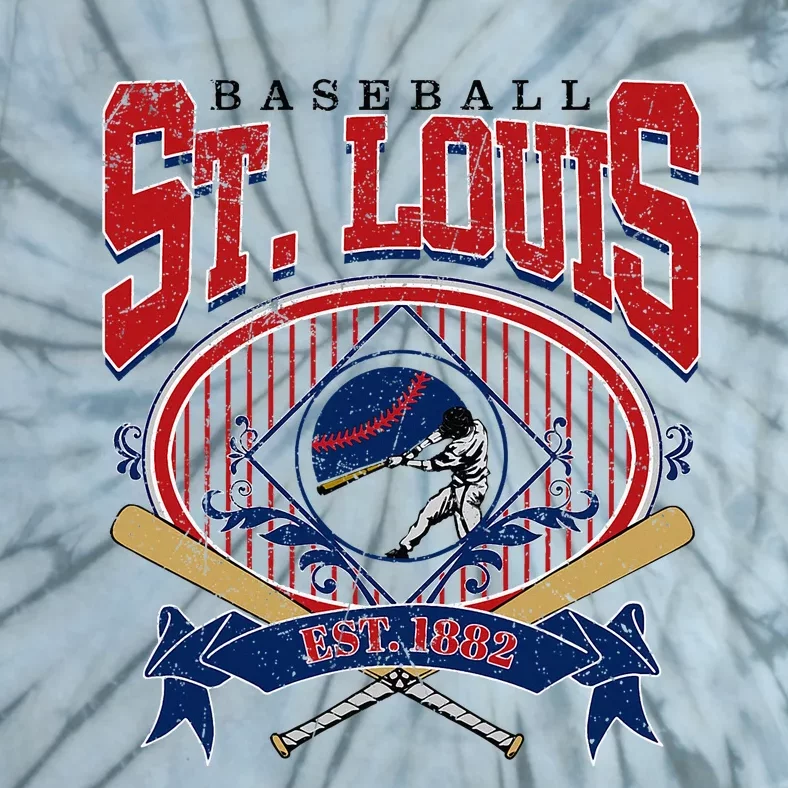 Vintage St Louis Baseball  Baseball Love Tie-Dye T-Shirt