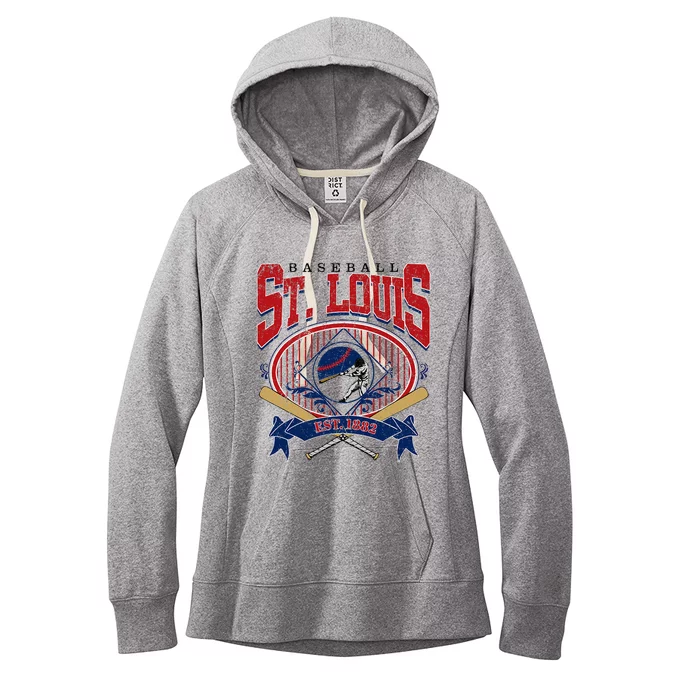 Vintage St Louis Baseball  Baseball Love Women's Fleece Hoodie