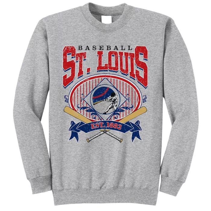 Vintage St Louis Baseball  Baseball Love Tall Sweatshirt