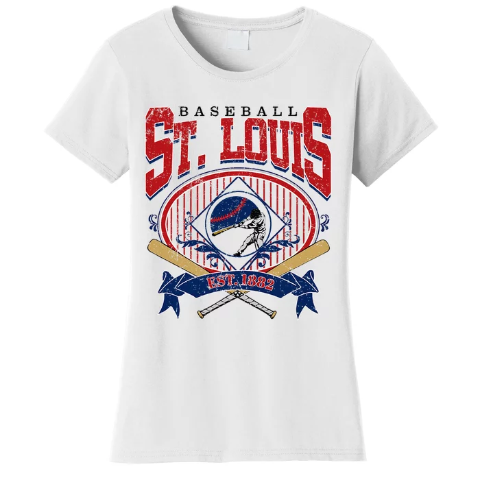 Vintage St Louis Baseball  Baseball Love Women's T-Shirt