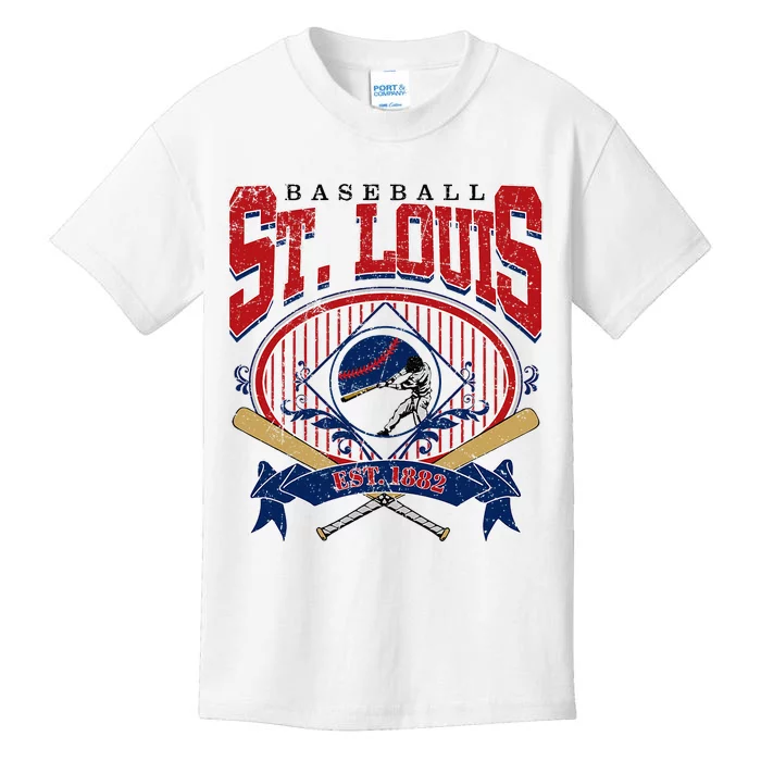 Vintage St Louis Baseball  Baseball Love Kids T-Shirt