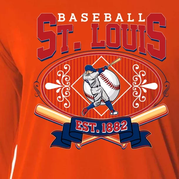 Vintage St Louis Baseball Est 1882 Cooling Performance Long Sleeve Crew