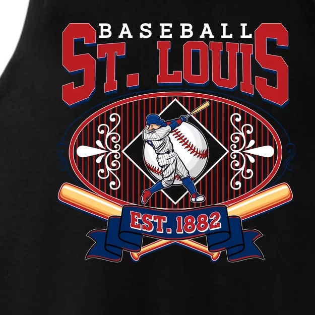 Vintage St Louis Baseball Est 1882 Ladies Tri-Blend Wicking Tank