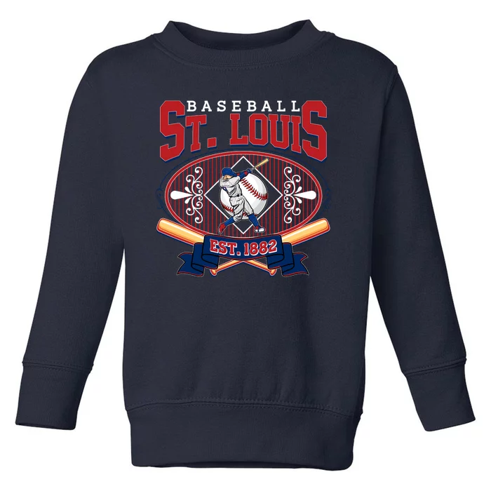 Vintage St Louis Baseball Est 1882 Toddler Sweatshirt