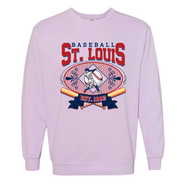 Vintage St Louis Baseball Est 1882 Garment-Dyed Sweatshirt