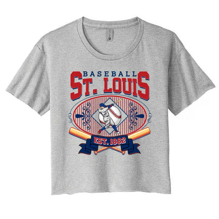 Vintage St Louis Baseball Est 1882 Women's Crop Top Tee