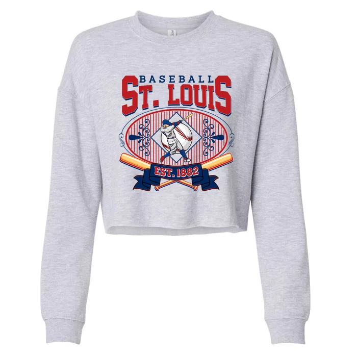 Vintage St Louis Baseball Est 1882 Cropped Pullover Crew