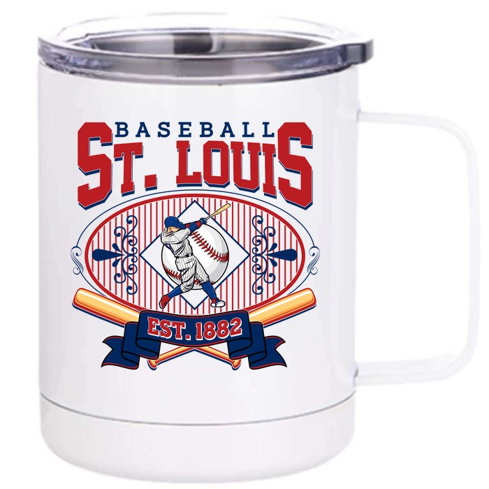 Vintage St Louis Baseball Est 1882 Front & Back 12oz Stainless Steel Tumbler Cup