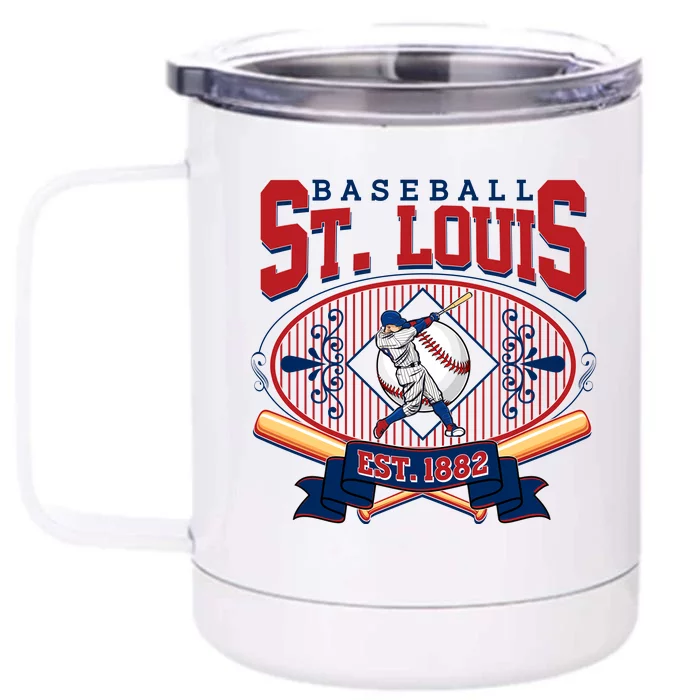 Vintage St Louis Baseball Est 1882 Front & Back 12oz Stainless Steel Tumbler Cup