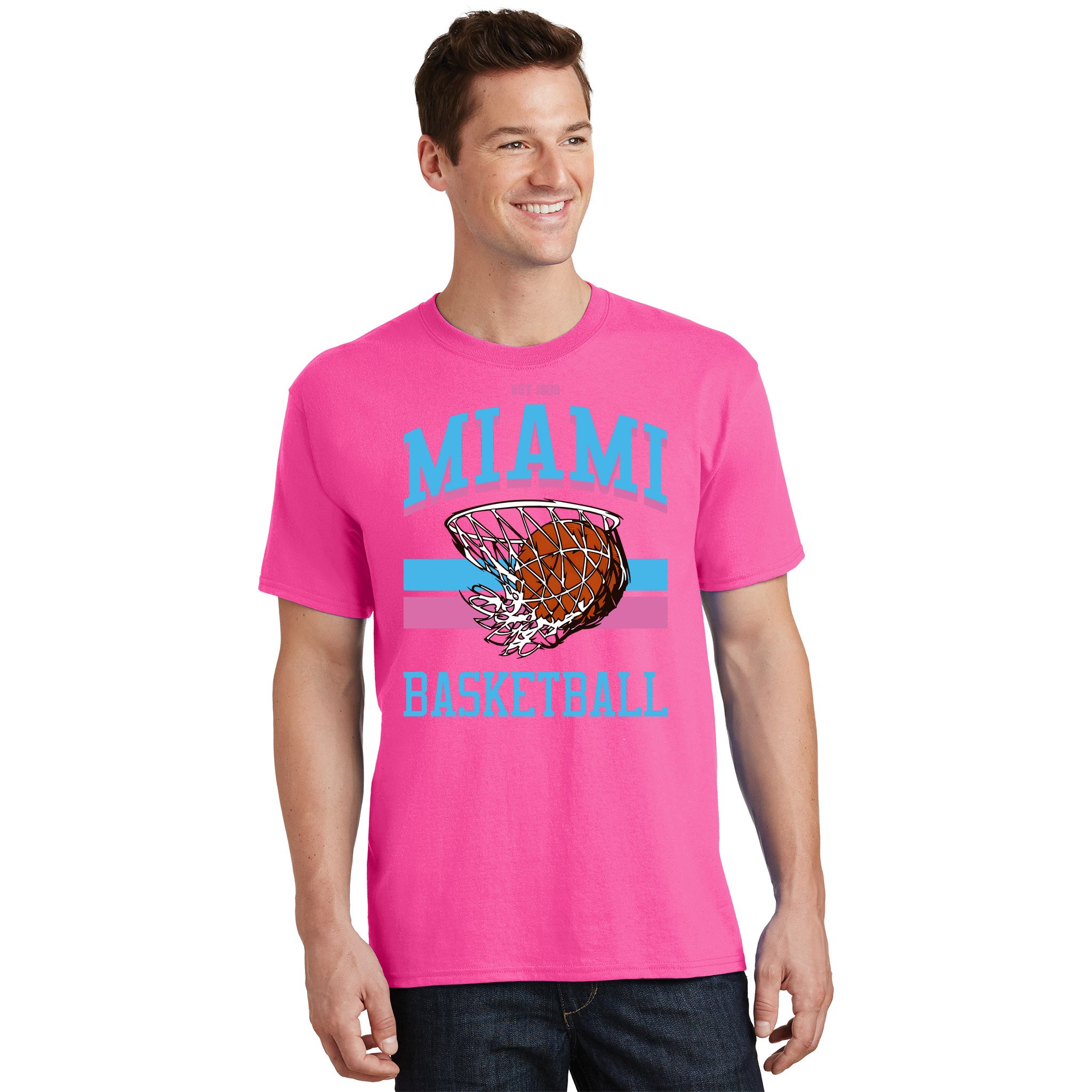 All Time Ballers Varsity Style Miami Vice Basketball T-Shirt